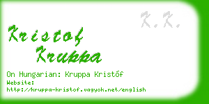 kristof kruppa business card